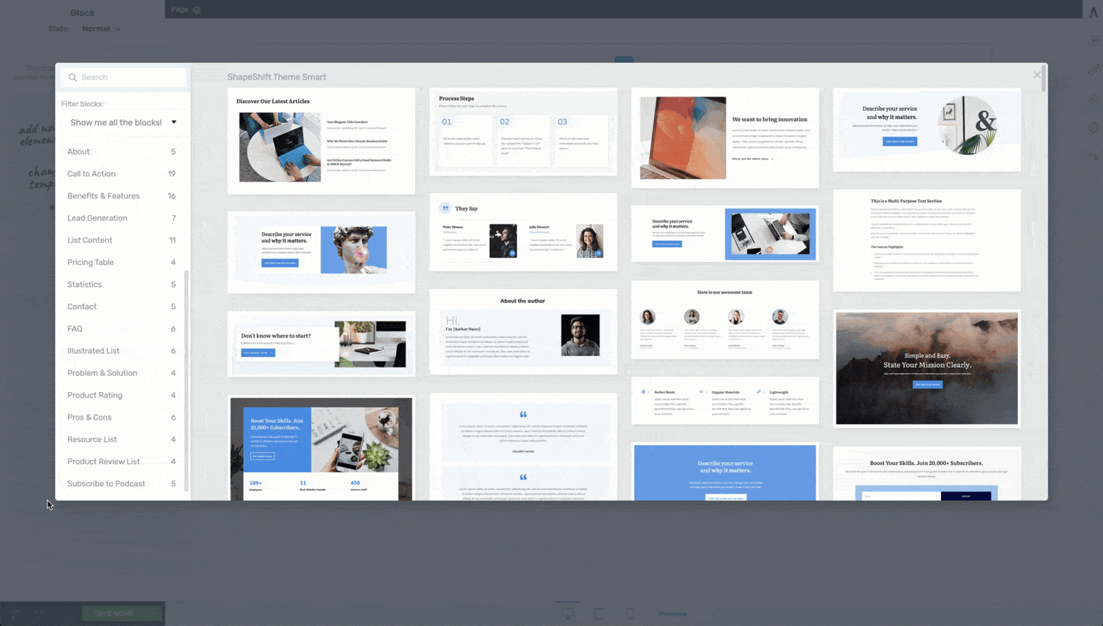 Block-Template-Group-Editing-Feature Group editing makes customizing your Block template designs quick and easy.