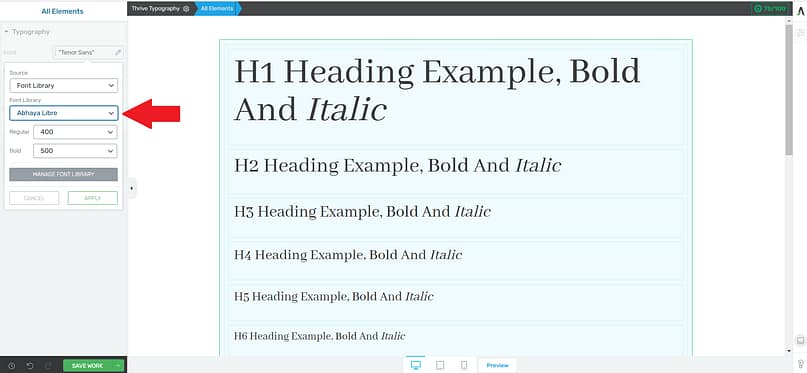 Add Your Fonts in Your Thrive Tools