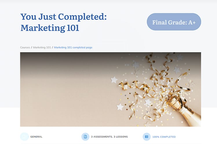 Course Completion Page