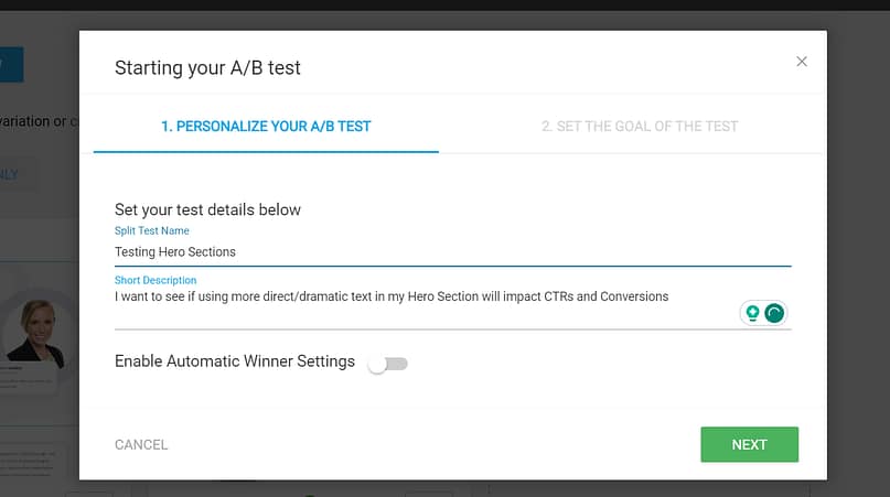 Filling in details for AB Test