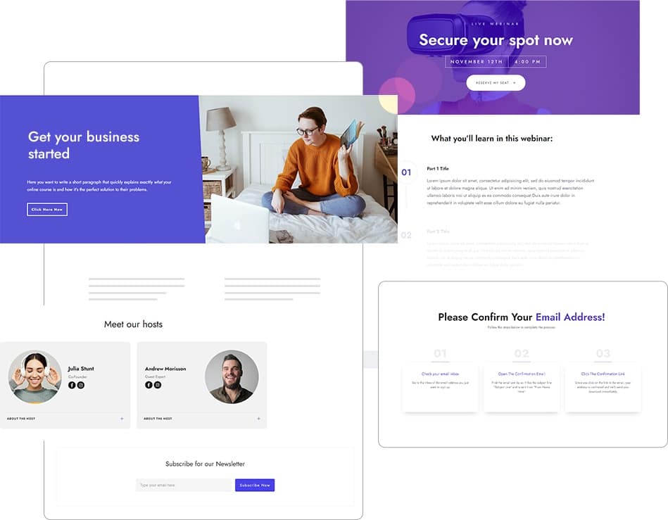 Landing page and funnel examples