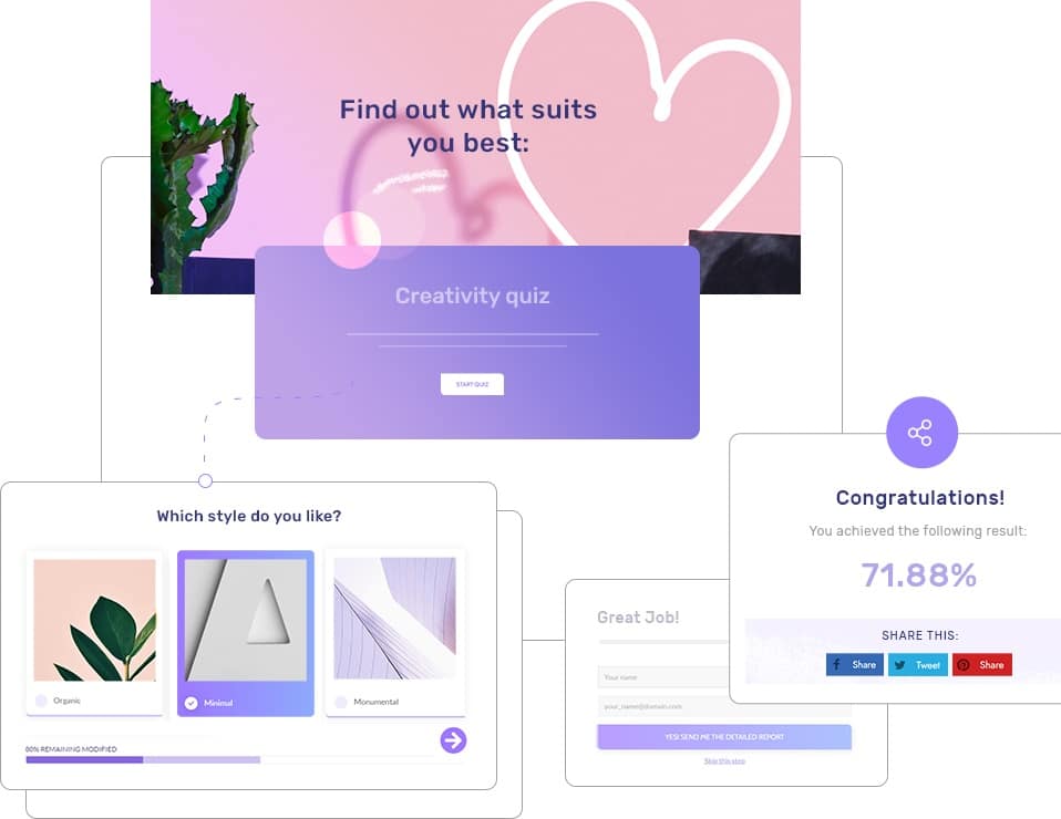 Interactive quizzes examples