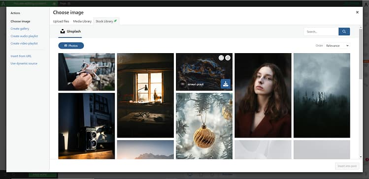 Stock Library in Thrive Architect