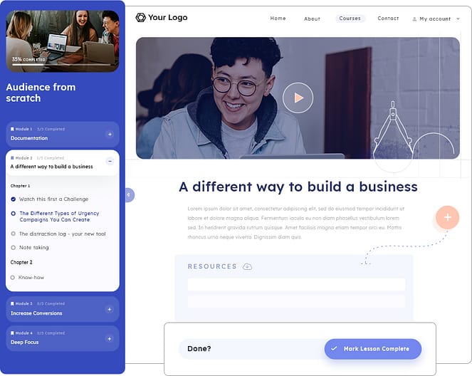 Tapp_feature-02_03 Customizable course lessons and modules