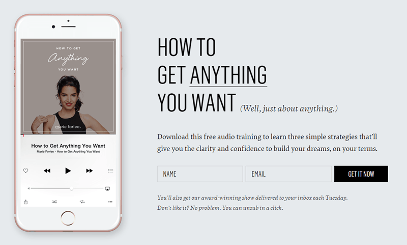 Audio File opt-in example
