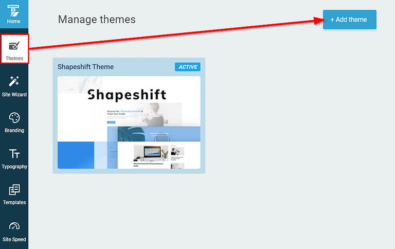 2021-05-05 15_12_10-TTB - Themes - Shapeshift Only - Annotated Adding a new theme in Thrive Theme Builder