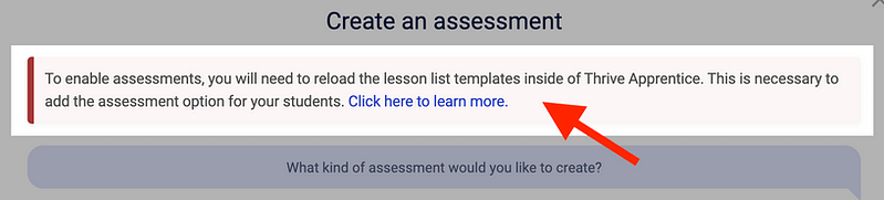 Assessment Template Update