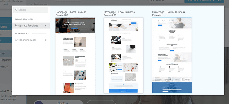 Example of more homepage templates in TTB