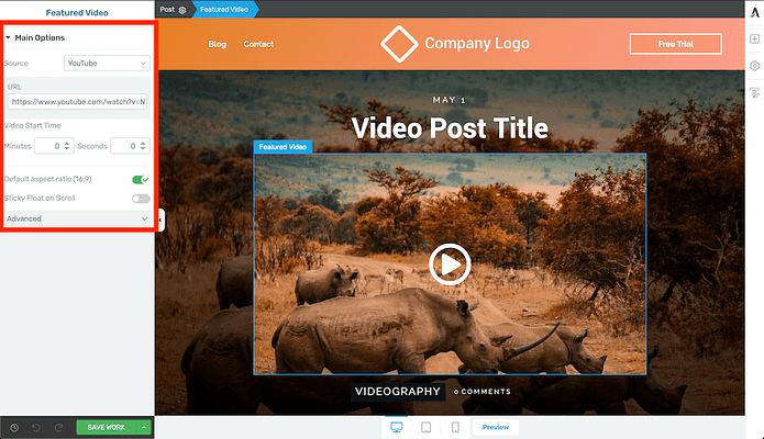 Featured Video Editing