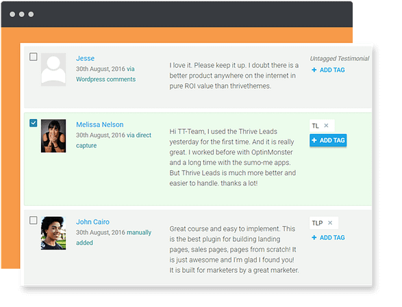 Search your testimonials