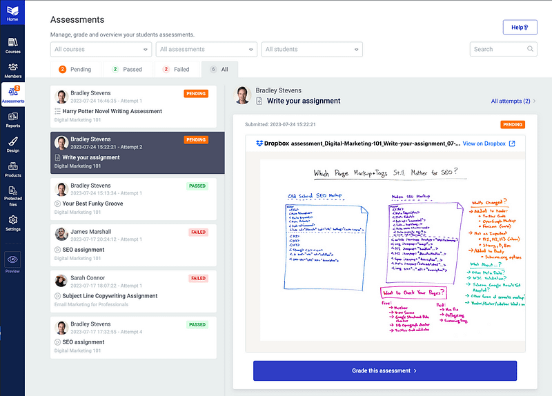 General Assessments Inbox