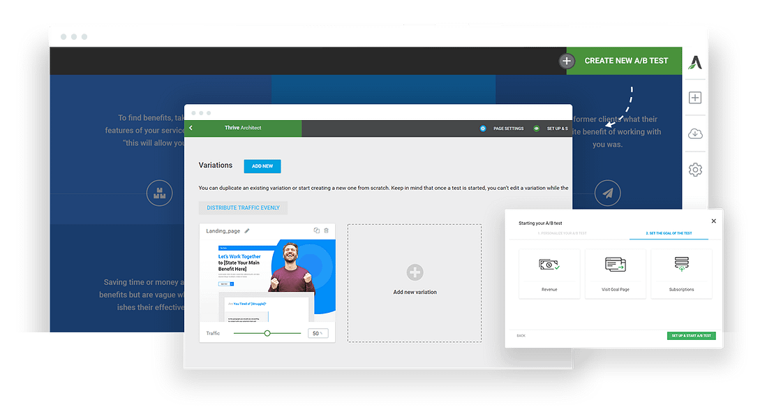 Thrive Optimize split testing in WordPress