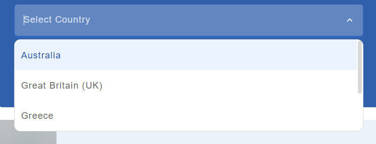 Only countries to appea