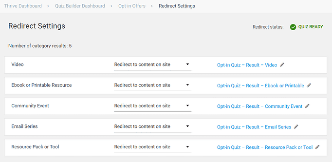 Quiz Analysis - TQB Editor - Result Redirects.gst