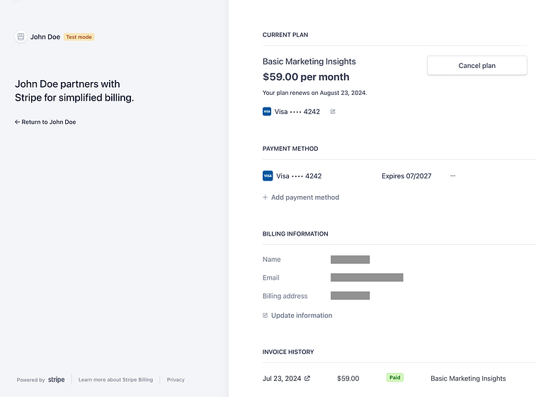 Stripe Subscription Management