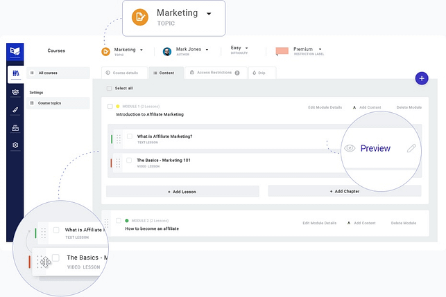 Tapp_Apprentice-dashboard Easy-to-use WordPress course builder