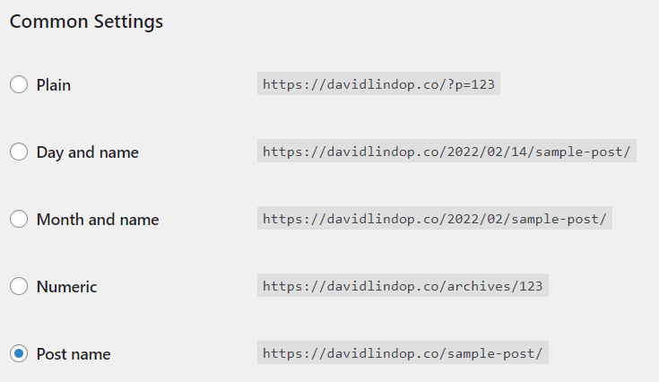 Webflow vs WordPress - WP settings Setting a default URL structure in WordPress