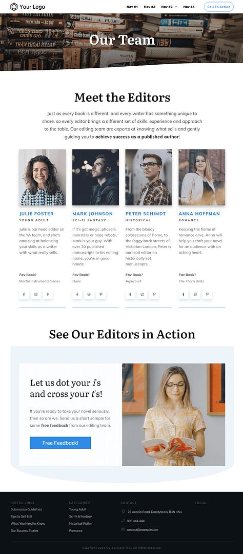 WordPress Team Page - Editors 2 An example team page created using Thrive Architect and blocks