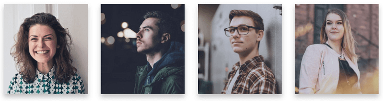 WordPress Team Page - image style - no style Team photo images in lifted style