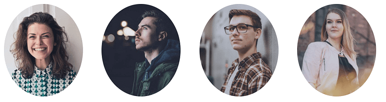 WordPress Team Page - image style - round Team photo images in rounded style