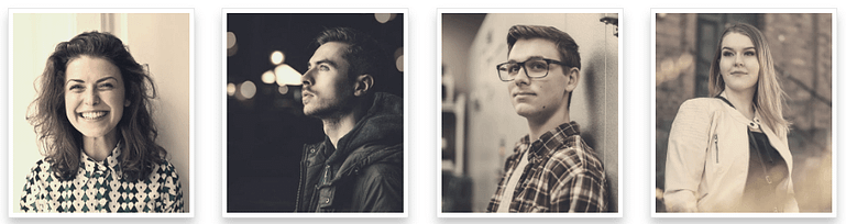 WordPress Team Page - image style - sepia Team photo images in sepia polaroid style