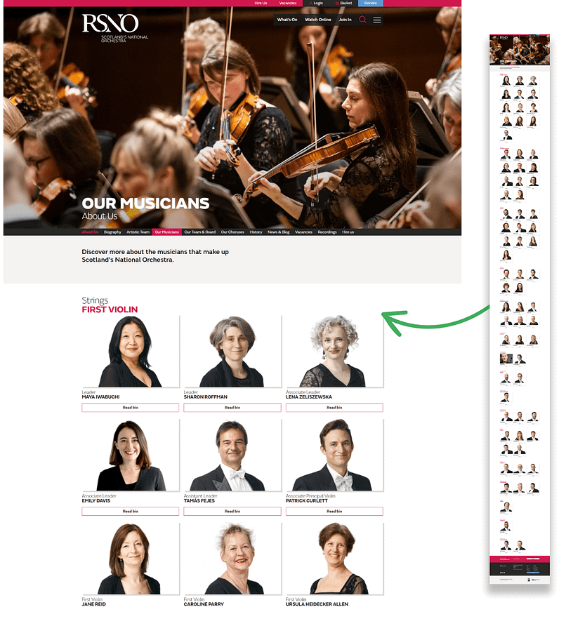 WordPress Team Page - team page - RNO Royal Scottish National Orchestra Team Page