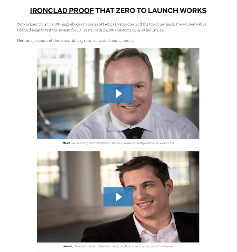 Zero To Launch - Video Testimonials